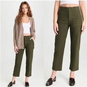 Jenni Kayne Olive Ranger Utility Trouser Pants Size 2 Capsule Minimalist Luxury